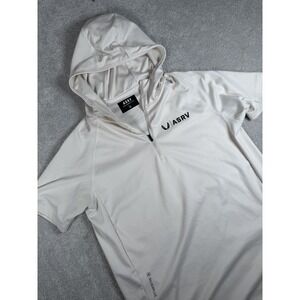 ASRV DSG 0328 Silverplus Hooded 1/4 Zip Shirt SS Small Off White Hoodie Athletic